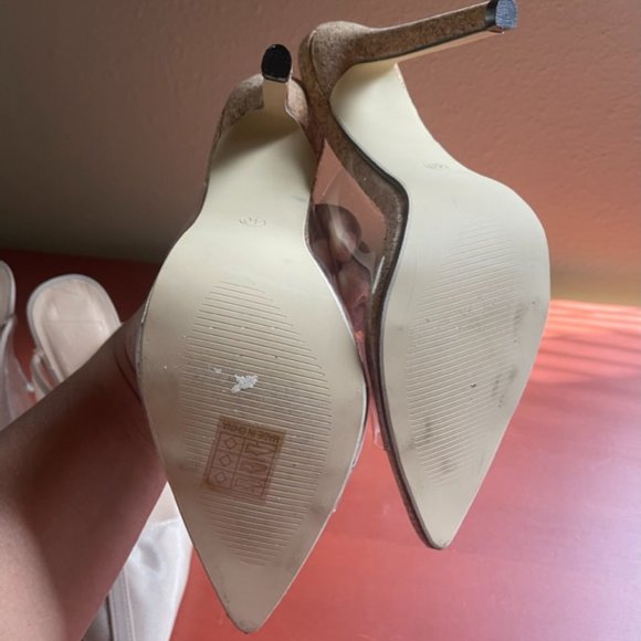 NWOT Womens Clear Cork Shein Stiletto Slip on heels - Picture 6 of 6